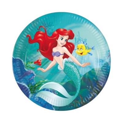 Sirenita Platos Papel 23 Cm (8 Uds)