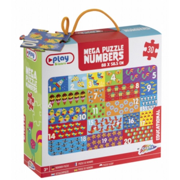 Puzzle Mega Numero 30Pcs 88*58.5Cm