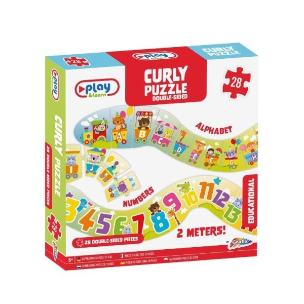 Puzzle Curbat - Alfabetul  Amp Numerele, 28 Pcs
