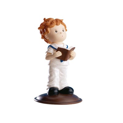Figura De Comunion Nino Con Biblia 13.5Cm