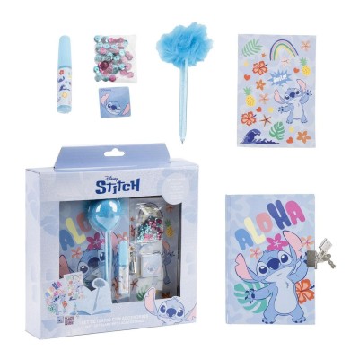Stitch Set Papeleria Diario Con Acesorios