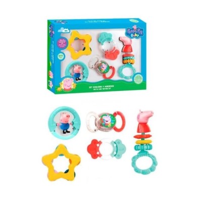 Peppa Pig Set Morderdor Y Sonajero Con Juguetes Y Sonajero