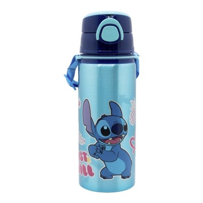Stitch Botella Pop Up De Aluminio Con Correa 730 Ml
