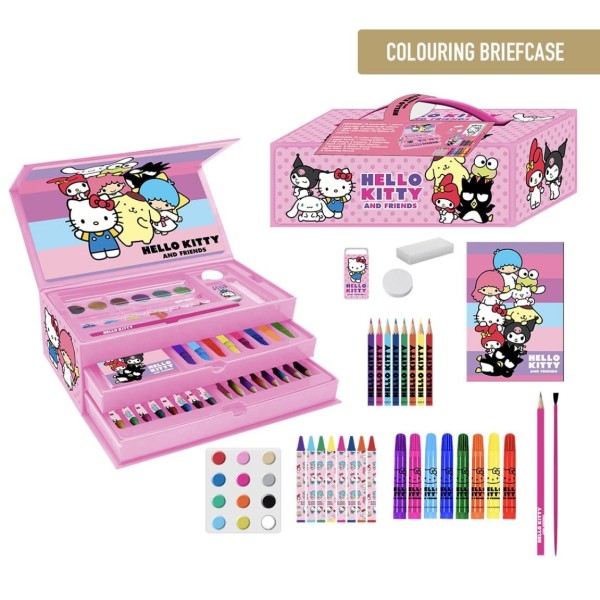 Hello Kitty Set Papelería Coloreable De Maletin-Sanrio