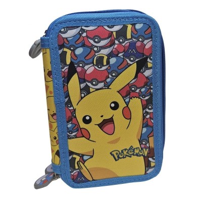Pokemon Plumier 3 Cremallera Triple