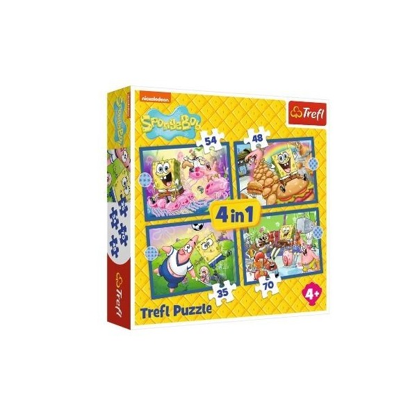 Bob Esponja Puzzle 4 En 1