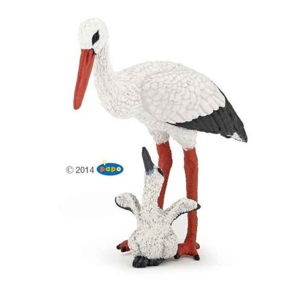Figura Cigüeña Y Bebe ( Papo ) 50159/7.5X3.8X7.3 Cm
