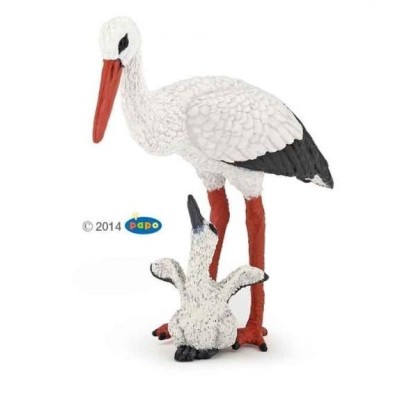 Figura Cigüeña Y Bebe ( Papo ) 50159/7.5X3.8X7.3 Cm