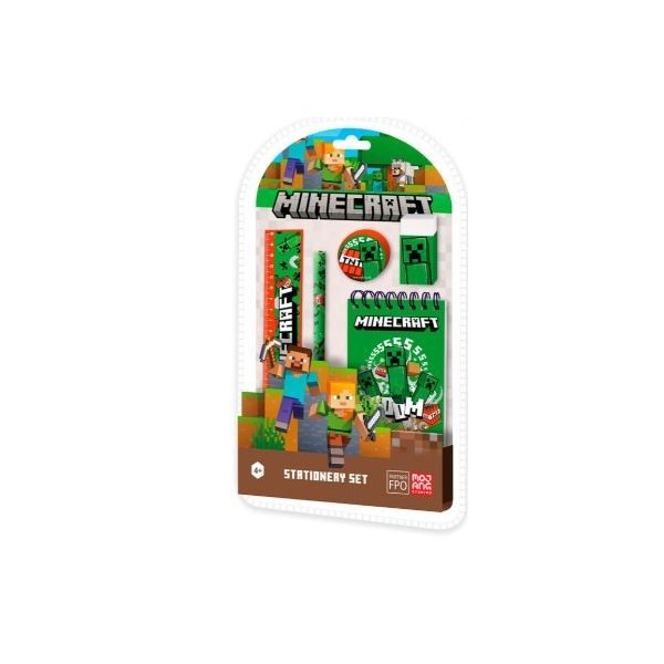 Minecraft Set Papeleria 5 Pcs