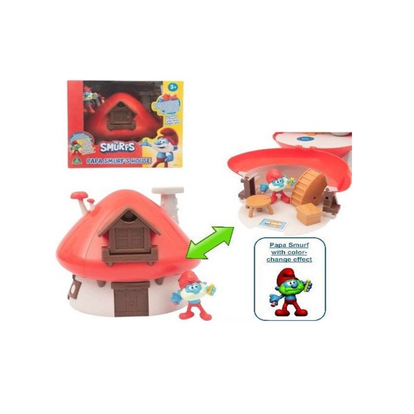 Papa Pitufo Figura Con Casa