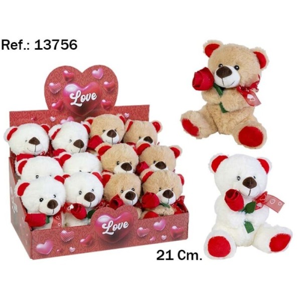 Oso Peluche Con Flor 2Modelo 20Cm. En Exp (12)