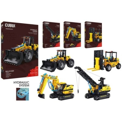 Cubix Vehículo De Trabajo Con Sistema Hidráulico, Conjunto De 4 Piezas