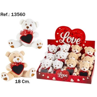 Oso Peluche Con Corazon pizarra 20Cm. En Exp. (12)