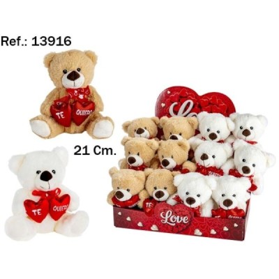 Oso Peluche Con Corazon Doble TE QUIERO 20Cm. En Exp. (12)
