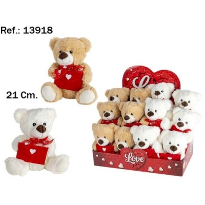 Oso Peluche Con Sobre rojo TE QUIERO 20Cm. En Exp. (12)