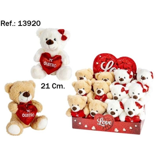 Oso Peluche chico y chica TE QUIERO 20Cm. En Exp. (12)