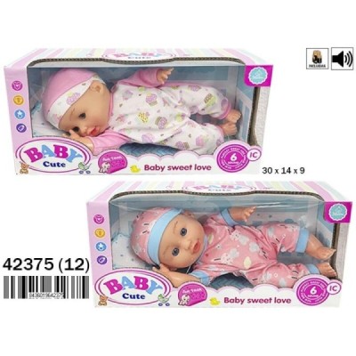 Caja Muñeco Acostado 2 Col. Con Sonido Pilas Incl. (12)(12)