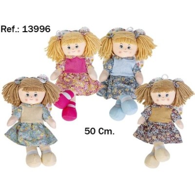Muñeca de trapo Daniela colores surtidos 50cm