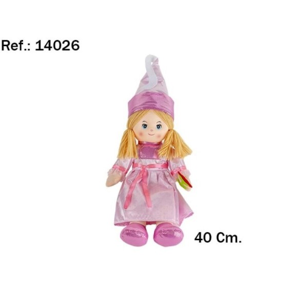 Muñeca Trapo Princesas flor 40cm