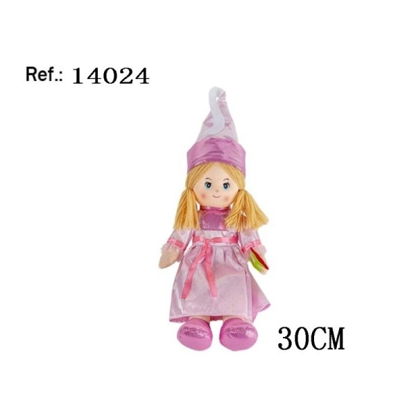Muñeca Trapo Princesa flor 30cm