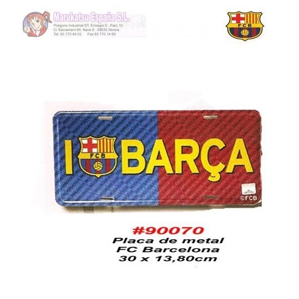 Placa De Metal Fcb 30X13.80Cm