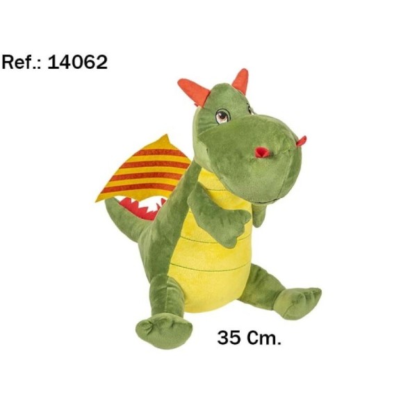 PELUCHE DRAGON ALAS BANDERA 35CM-SANT JORDI
