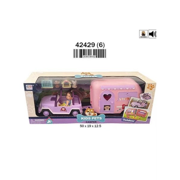 Caja Vehiculo, Muñeca Roulotte Acc. Sonido Pilas Incl. (6)(6)