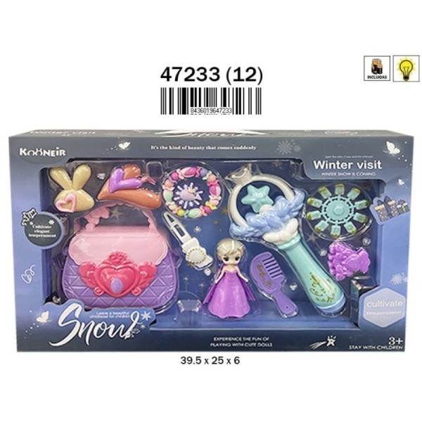 Caja Belleza Bolso, Figura, Varita C/ Luz Pilas Incl. Y Acc. (12)(12)