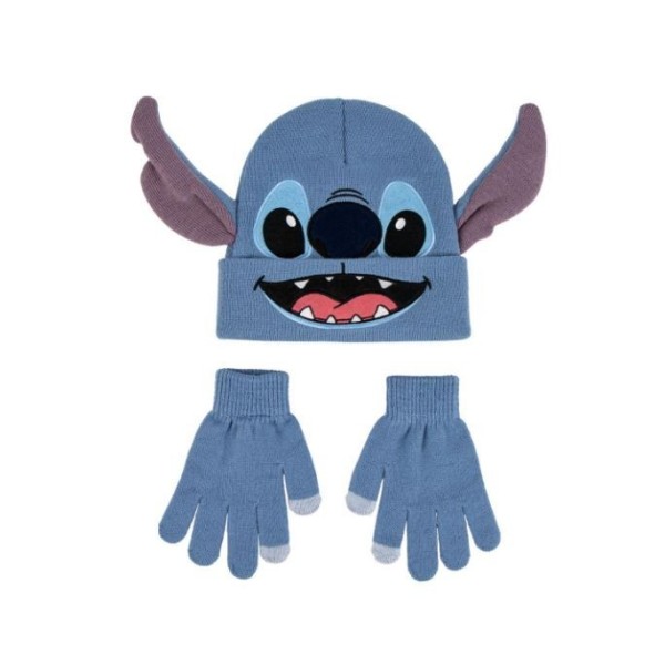 Stitch Gorro Con Guantes 3D