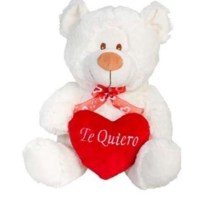 Peluche Oso Blanco Corazon Te Quiero 95Cm 8423143131301