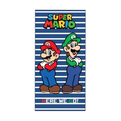 Toalla Playa Algodón 70X140Cm De Super Mario