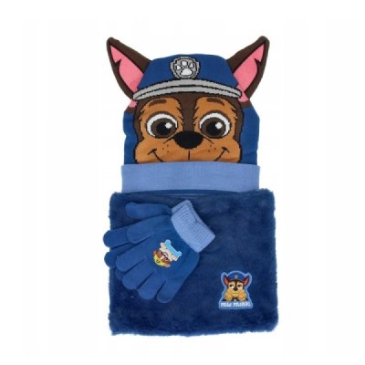 Paw Patrol Conjunto 3Pcs-Gorro Braga De Cuello Y Guantes
