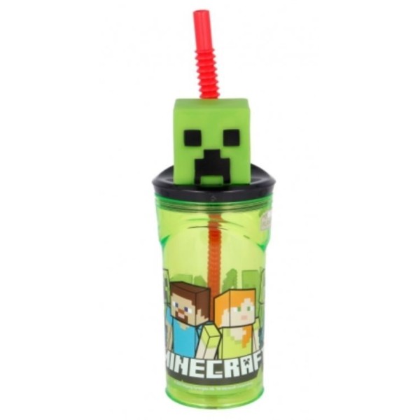 Minecraft Vaso Con Figurita 3D 360 Ml