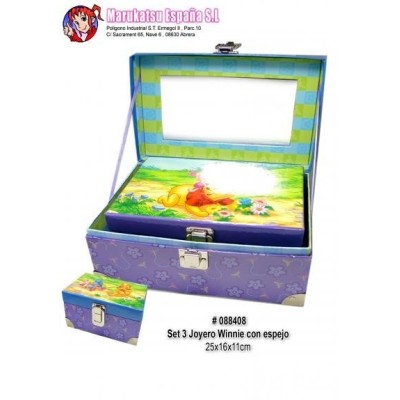 Set De 3 Cofres Con Espejo Winnie The Pooh