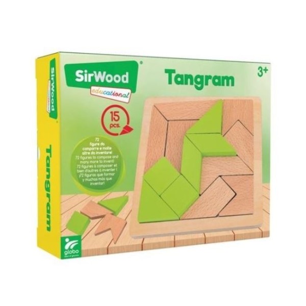 Gioco Tangram Madera 15Pcs