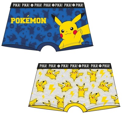 Pokemon Pack 2 Boxers Para Ninos 6-8/9-10/11-12