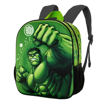 Hulk Fist-Mochila 3D Pequeña, Verde