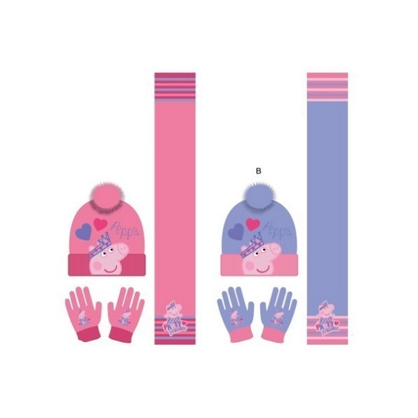 Peppa Pig Set3Pcs Gorro+Bufanda+Guantes