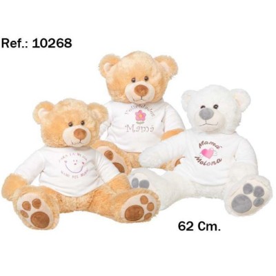 Peluche Oso Camiseta Mama 62Cm 3Modelos