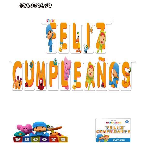 Guirnalda Feliz Cumpleanos Pocoyo Y Nina