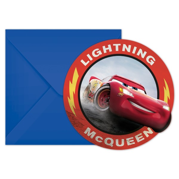 Tarjeta De Invitacion Cars3    Pk-6Uds