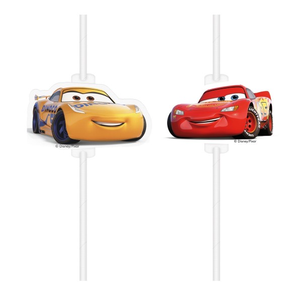 Pajitas De Papel Cars 3    Pk -4Uds
