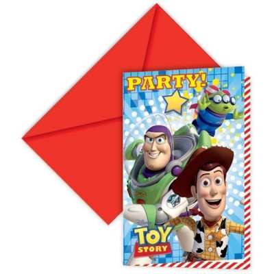 Tarjeta De Invitacion Toy Story Star Power 8Uds