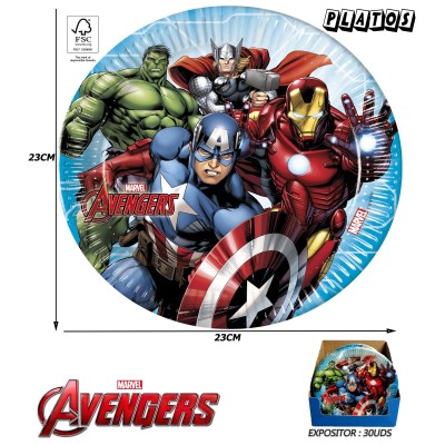 Avengers Platos Papel 23Cm (6 Uds)