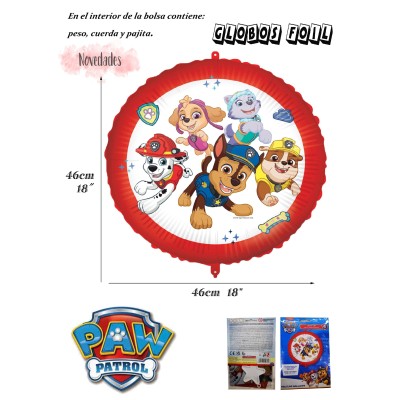 Globo Foil De Paw Patrol