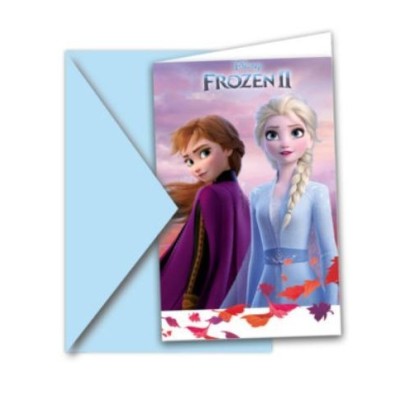 Tarjeta De Invitacion Frozen Ii   Pk-6Unds