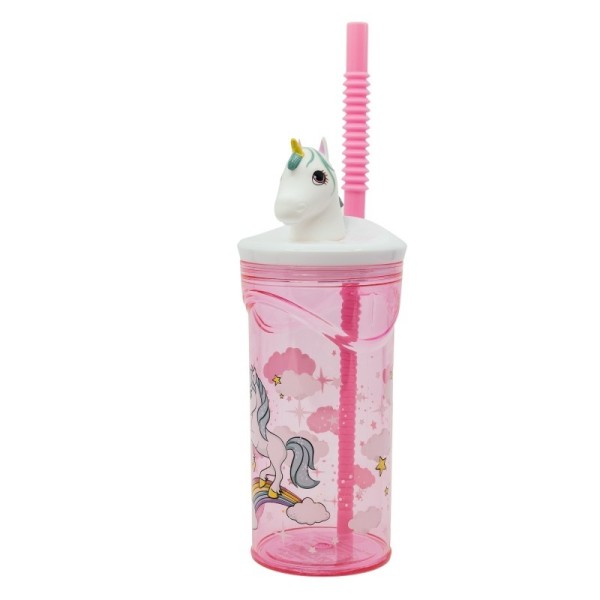 Unicornio Vaso Con Figurita 3D 360 Ml