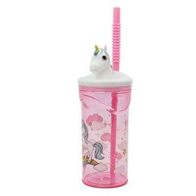 Unicornio Vaso Con Figurita 3D 360 Ml
