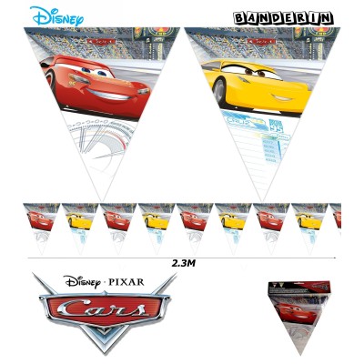 Banderin De Plastico Cars 3