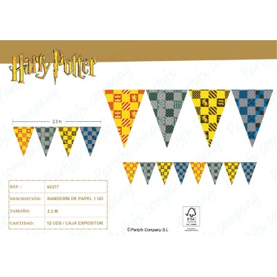Banderin Papel De Harry Potter Hogwarts 1Ud